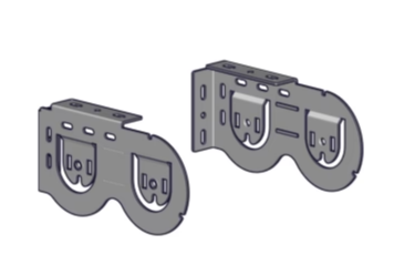 Rollease Double Horizontal Skyline Bracket Set - White
