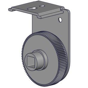 Rollease Bracket with Adjuster Wheel for Single Shades (Easy Spring Plus) - White - RollEase Parts